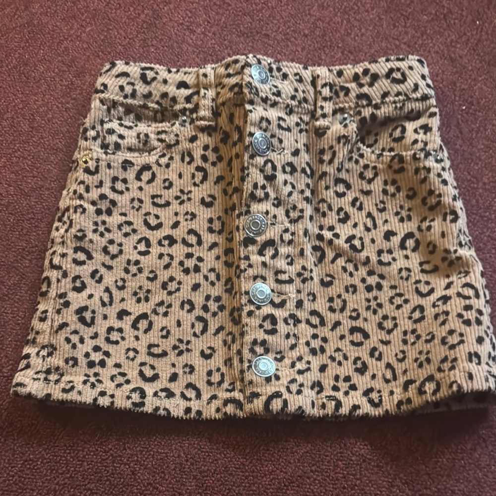 Leopard Print Button-Up Skirt